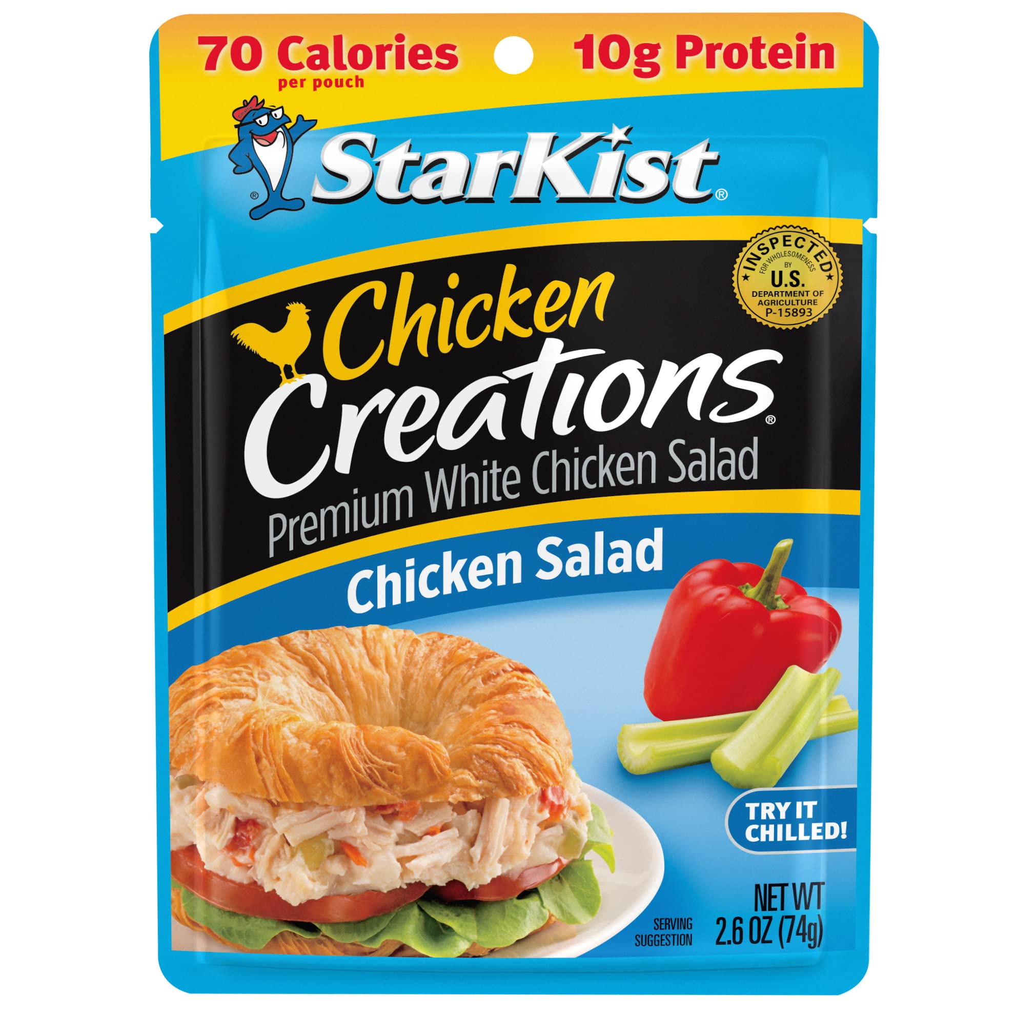 Book Cover StarKist Chicken Creations, Chicken Salad, 2.6 oz Pouch (Pack of 12) Chicken Salad 2.6 Ounce (Pack of 12)