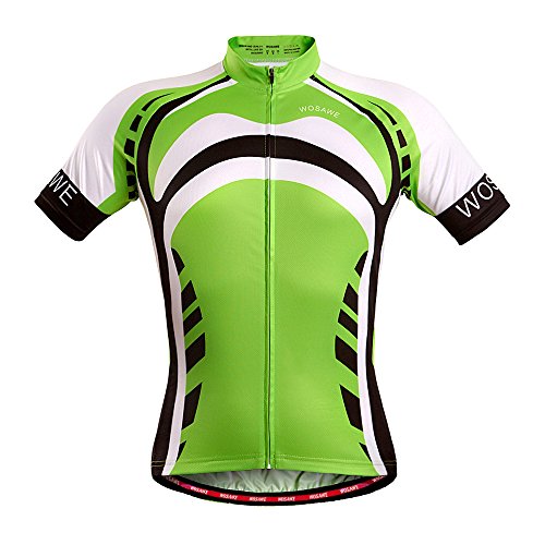 WOSAWE Mens Breathable Short Sleeve Cycling Jersey 3D Padded Short Quick Dry