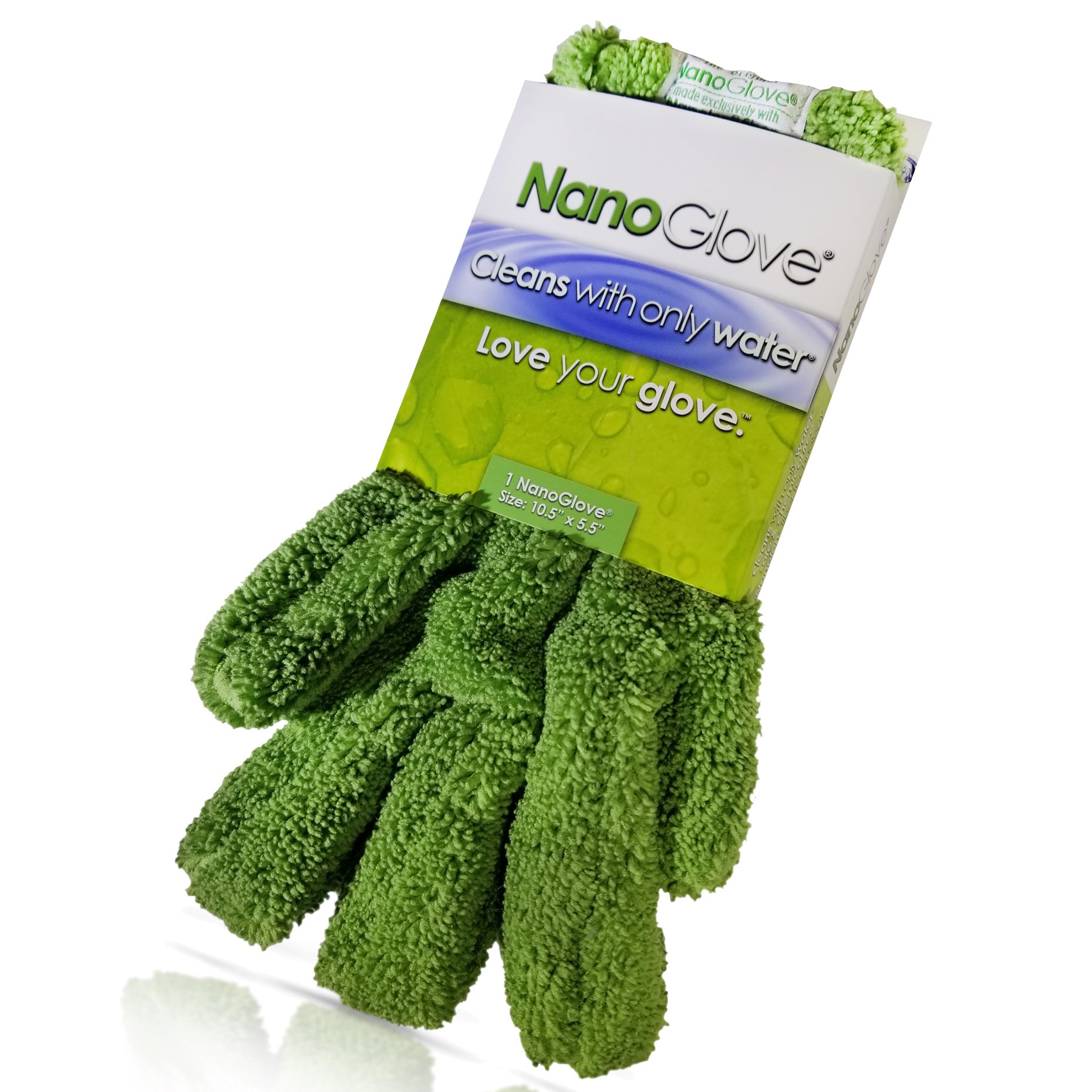 Book Cover Nano Glove - Green Household Kitchen Cleaning Hand Glove | Replaces Paper Towels Microfiber Wipe Cloths & Feather Dusters | All Purpose Surface Cleaner for Window Stainless Steel Dusting (Small)
