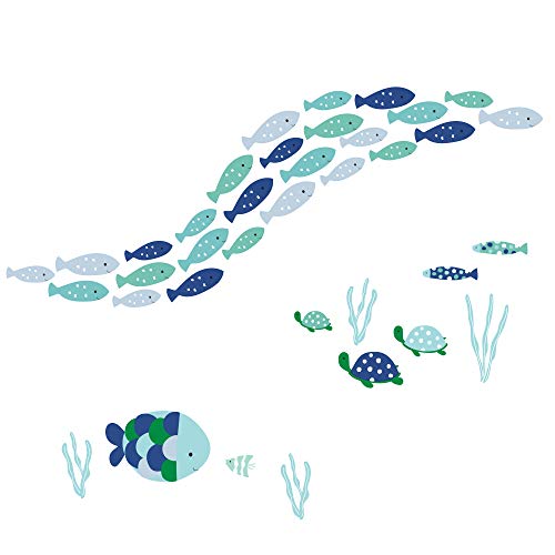 Book Cover Lambs & Ivy Oceania Aqua/Blue Aquatic Fish Wall Decals/Stickers