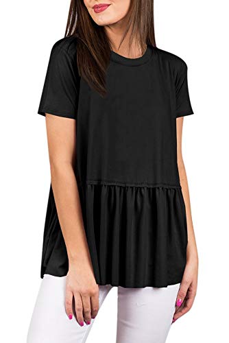 Book Cover For G and PL Women Summer Causal Ruffle Flare Swing Top T Shirt