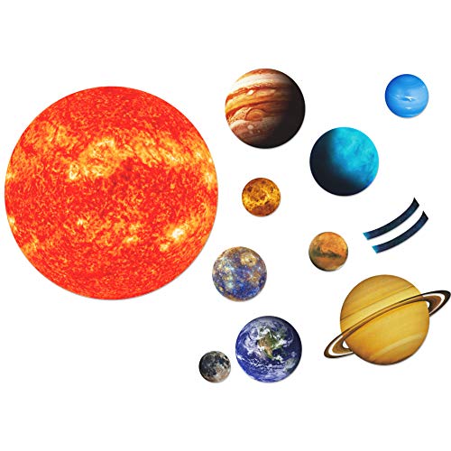 Book Cover SpriteGru Giant Magnetic Solar System with 12 Individual Briefing Magnets.Perfect for Toddlers and Kids. (24 PCS)