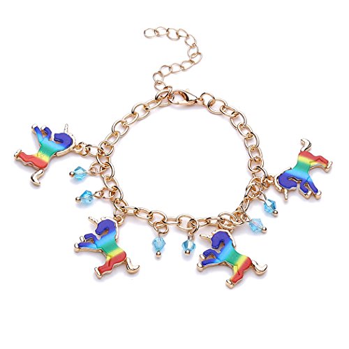 Book Cover Myhouse Colorful Cute Unicorn Jewelry Necklace Bracelet for Gifts Charms Findings (Bracelet)