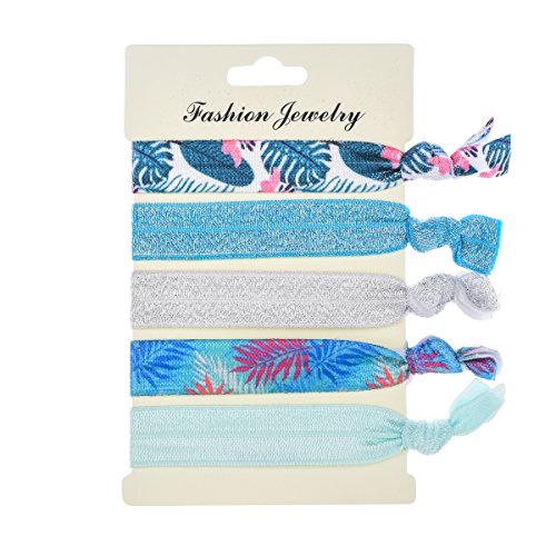 Love Sweety Girls Unicorn Hair Ties No Crease Ribbon Elastic Ponytail Holder Party Favors