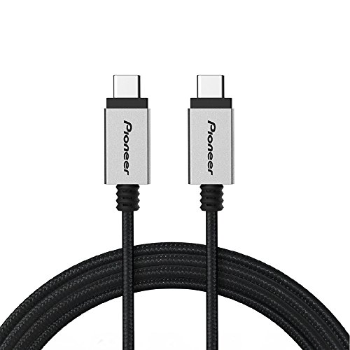 Pioneer Nylon Braided USB C to USB C Cable With DuPont Kevlar, Compatible with Samsung Galaxy Note 8, S8, S8+, S9, Google Pixel, Huawei Matebook, MacBook, Nintendo Switch and More- Black(2 Meter)