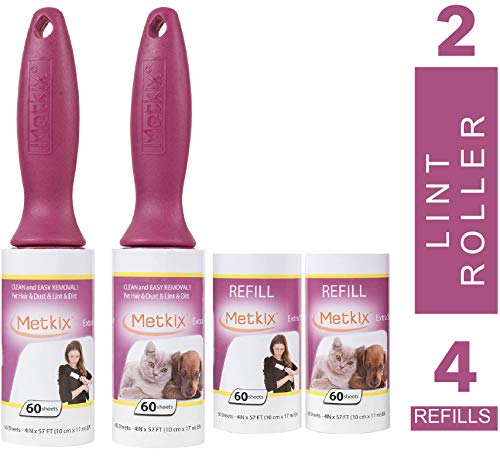 Metkix Lint Rollers for Pet Hair Remover,Extra Sticky [Upgraded Handles] Pet Brush Fur Lint Remover,Cat,Dog Hair Remover for Furniture and Clothes Total 240 Sheets