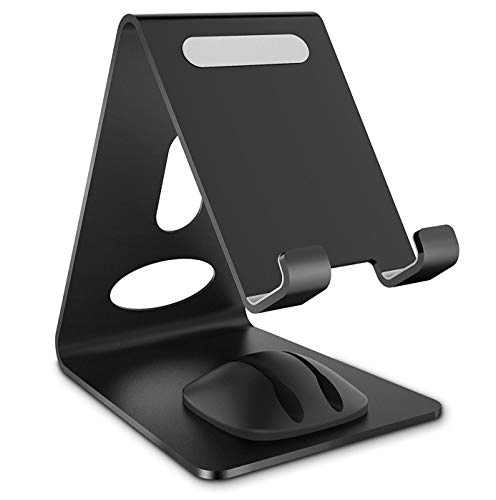 Phone Stand, WixGear Premium Phone Holder for iPhones, Android Smartphones & Mini Tablets â€“Sturdy Metal Phone Stand for Desk with Smart Cord Holder System