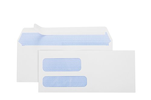 Book Cover Office Deed 500#10 SELF SEAL Double Window Security Envelopes-Designed for Business Statements, QuickBooks - 4 1/8 X 9 ½''