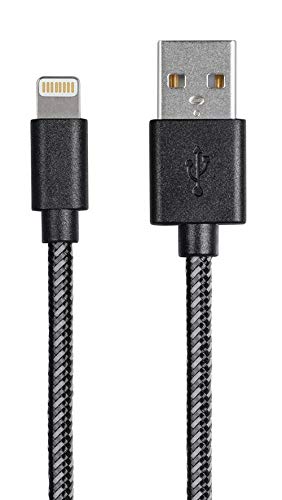Monoprice Durable Braiding Apple MFi Certified Lightning to USB Charge & Sync Cable - 1.5 Feet - Black Compatible With iPhone X 8 8 Plus 7 7 Plus 6s 6 SE 5s, iPad, Pro, Air 2
