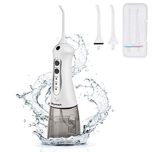 Blusmart Cordless Water Flosser Oral Irrigator Professional Dental Water Floss Rechargeable Flossing IPX7 Waterproof with 4 Jet Tips for Braces Travel and Home Use
