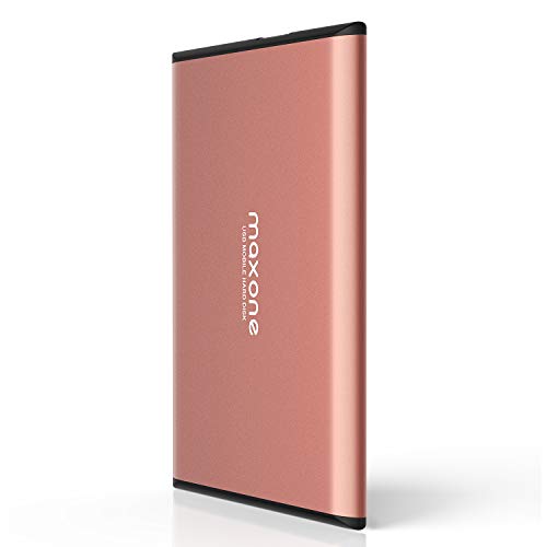 160GB External Hard Drive Portable - Maxone 2.5'' Ultra Slim HDD Storage USB 3.0 for PC, Mac, Laptop, Chromebook - Rose Pink