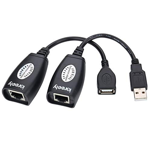 USB Extender - USB 2.0 to RJ45 LAN Extension Adapter Over Cat5/Cat5e /Cat6 Cable
