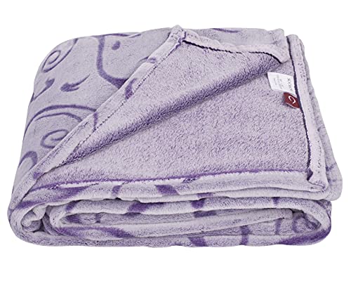 SOCHOW Uragiri Flannel Fleece Throw Blanket, Lightweight Super Soft Cozy Plush Bed Blanket, 60 × 80 Inches, Purple