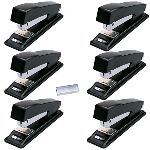 Stapler, Ezire 6 Staplers with 12000 Staples,20 Sheets Capacity, Black (Black-6pack)