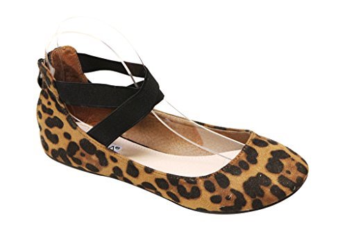 ANNA Dana-20 Women's Classic Ballerina Flats Elastic Crossing Straps