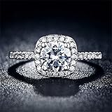 Myhouse Women Girls Wedding Rings Micro Inlaid Zircon Ring For Engagement Gifts Charms Findings (Nine)