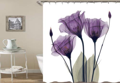NATURALSHOW Print Elegant Tulip Purple Flower LinenThrow Pillow Cover Sofa Couch Art Painting for Living Room Decor Cushion Cover and Modern Home Decorations Pillowcase