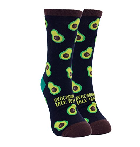 Blunt Fun Funny Quotes Avocado Novelty Socks for Women & Men (Avocado Black)