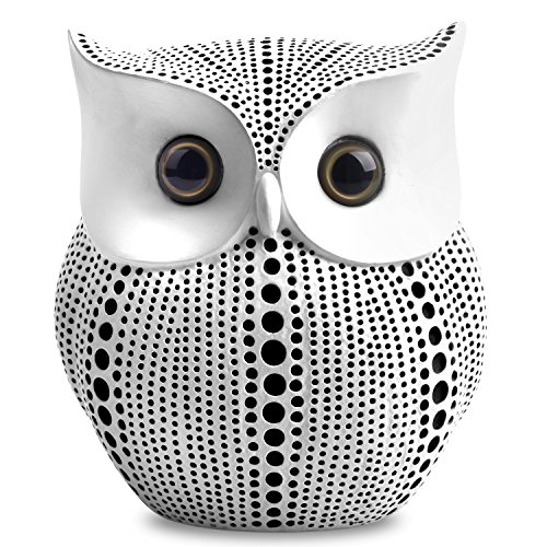 APPS2Car Crafted Owl Statue Decoration Small Animal Figurines for Home Decor, BFF for Owl Bird Lovers, Living Room Bedroom Office Decoration - White