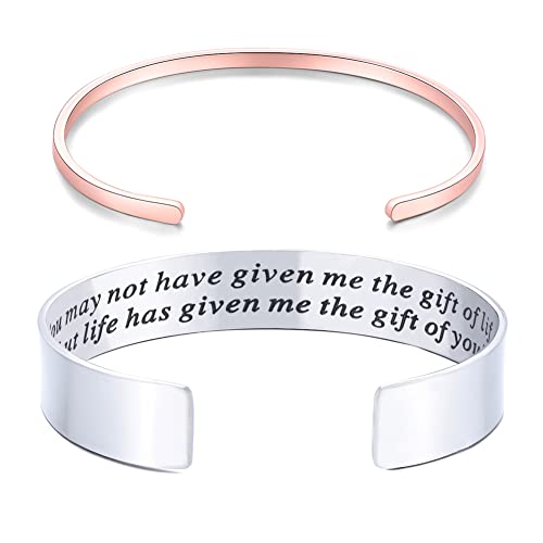 MS. CLOVER Stepmother Gift, You May Not Have Given Me The Gift of Life, But Life Has Given Me The Gift of You Mother Bracelets, Wedding Present for Bonus Mom Jewelry