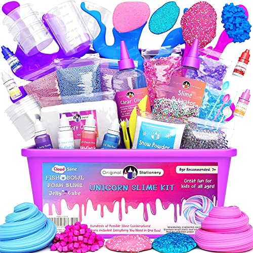 Book Cover Original Stationery Unicorn Slime Kit Supplies Stuff for Girls Making Slime [Everything in One Box] Kids Can Make Unicorn, Glitter, Fluffy Cloud, Floam Putty, Pink