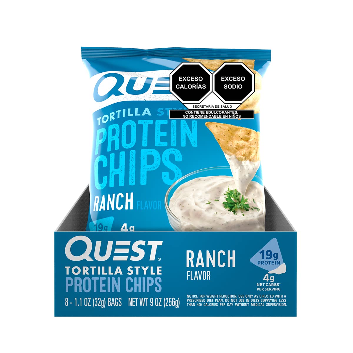 Book Cover Quest Nutrition Tortilla Style Protein Chips, Ranch, Low Carb, Gluten Free, Baked, 1.1 Ounce (Pack of 8) Ranch 1.1 Ounce (Pack of 8)