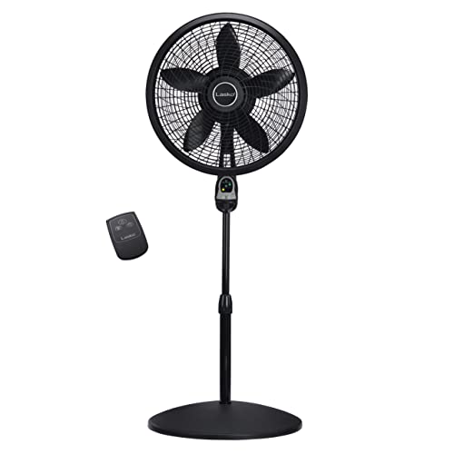 Lasko 1843 18" Remote Control Cyclone Pedestal Fan, Black