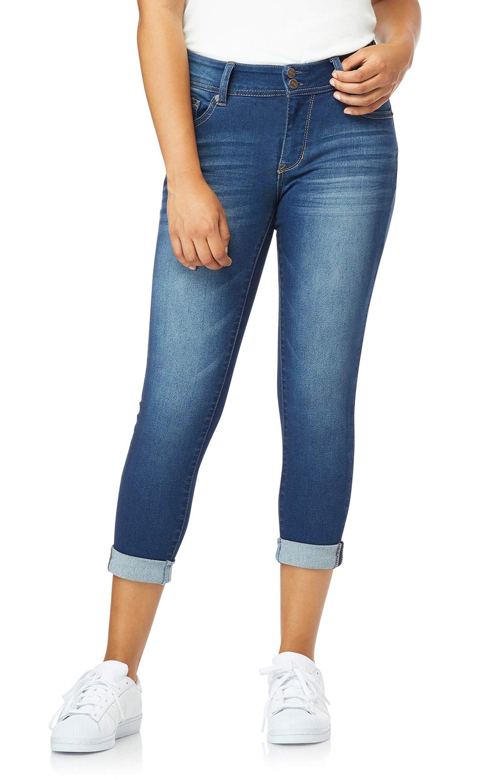 WallFlower Women's Juniors Plus-Size InstaSoft Ultra Fit Skinny Stretch Crop Jeans