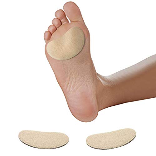 Adhesive Moleskin for Feet - Blister Bandages Precut Kidney Metatarsal Pads - 3" - Callus, Heel, Corns, Blister Prevention, Shoe Friction - 5 Pairs (10 Pieces)