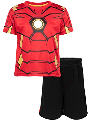 Marvel Avengers Captain America Iron Man Venom Hulk Cosplay Athletic T-Shirt and Shorts Outfit Set Toddler to Little Kid