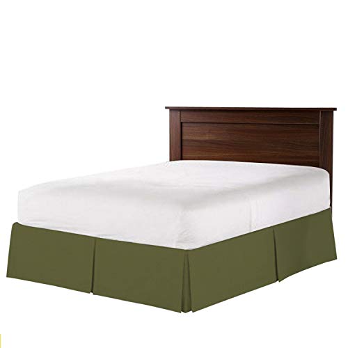Urban Bed Pleated Bed-Skirt California King Size Solid - Dark Gray Luxury Double Brushed 100% Microfiber Dust Ruffle, 18 inch Tailored Drop - Easy On/Off