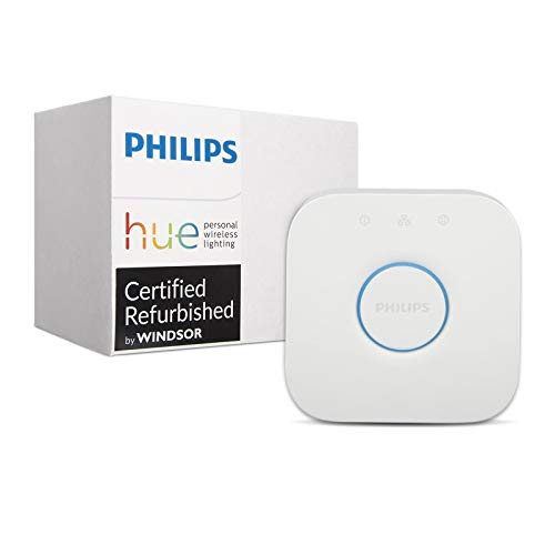 Book Cover Philips Hue Smart Bridge - 2nd Generation, Latest Model - Compatible with Alexa, Apple HomeKit and Google Assistant (Renewed)