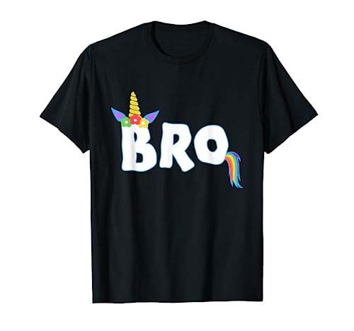 Unicorn Birthday Girl Shirt Bro Brother Family Matching Gift T-Shirt