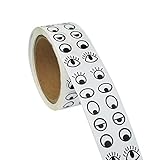 Lependor Black White Eye Stickers Labels -2000 Pcs Per Roll