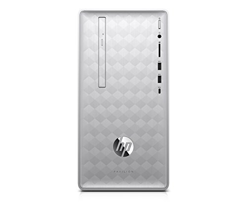 HP Pavilion (590-p0050) Desktop Computer with Intel Core i5+8400 Processor, 8GB RAM and 16 GB Intel Optane Memory, 1TB Hard Drive, Windows 10 (Silver)