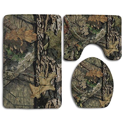 Book Cover Usieis Camouflage Camo Tree Non-Slip Toilet Rug Set 3 Pcs Bathroom Mat Rug Lid Toilet Cover