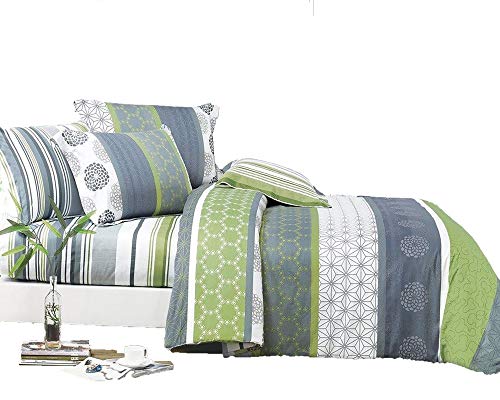 Swanson Beddings Serene 3-Piece 100% Cotton Bedding Set: Duvet Cover and Two Pillow Shams (King, 3pc)