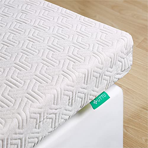 UTTU Mattress Topper Queen, 3-Inch Memory Foam Mattress Topper, Dual-Layer Cooling Bed Topper, Red Respira Foam Firm Topper, Soft Washable Cover, CertiPUR-US (Queen Size)