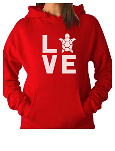 TeeStars - I Love Turtles - Animal Lover Turtle Print Cute Women Hoodie