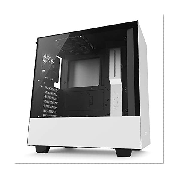 NZXT H500 - Compact ATX PC Gaming Case - Tempered Glass - Enhanced Cable Management - Water-Cooling Ready - White/Black