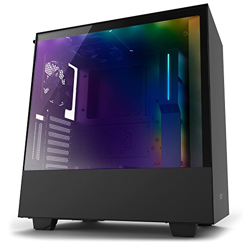 NZXT H500i - Compact ATX Mid-Tower PC Gaming Case - RGB Lighting and Fan Control - CAM-Powered Smart Device - Enhanced Cable Management System - Water-Cooling Ready - Black - 2018 Model