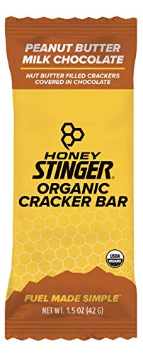 Honey Stinger Organic Cracker N' Nut Butter Snack Bars, Peanut Butter Milk Chocolate, 1.5 Ounce (12 Count)