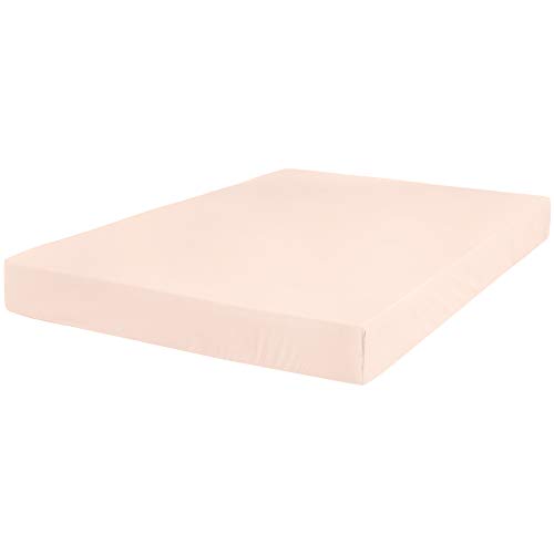 Book Cover AmazonBasics Ultra-Soft Fitted Sheet - King, Blush, Cal King