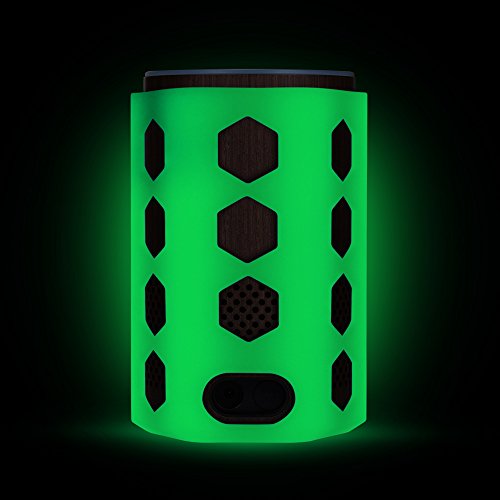 Silicone Case for Amazon Echo (2nd Generation), Protective Stand Cover Skin Sleeve, Anti-slip Hexagon Design, Impact & Drop Resistant, Precise Cutouts For Amazon Logo & Plug Hole (Glow Green)