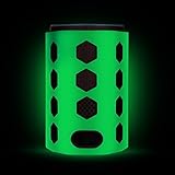 Silicone Case for Amazon Echo (2nd Generation), Protective Stand Cover Skin Sleeve, Anti-slip Hexagon Design, Impact & Drop Resistant, Precise Cutouts For Amazon Logo & Plug Hole (Glow Green)