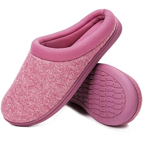 Women's Warm Cotton Knit Memory Foam Slippers Soft Yarn House Slippers with Anti Slip Sole