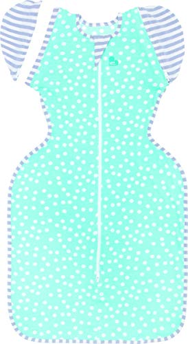 Love To Dream Swaddle UP 50/50 Transition Bag Lite, Aqua, Large, 19-24 lbs, Patented Zip-Off Wings, Gently Help Baby Safely Transition from Being swaddled to arms Free Before Rolling Over