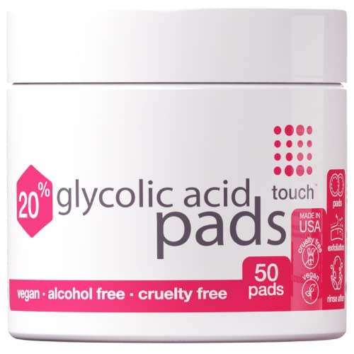 20% Glycolic Acid Pads Exfoliating And Resurfacing AHA Peel Face Wipes - Great for Anti-Aging, Dullness, Pores, Acne Scars, Fine Wrinkles, Uneven Skin Tone & Texture, Hyperpigmentation, 50 Count