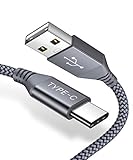 USB Type C Cable,JSAUX(2-Pack 6.6ft) USB-C to USB A Fast Charger Nylon Braided USB C Cord Compatible Samsung Galaxy S10 S9 S8 Plus Note 9 8,Google Pixel XL,Moto Z Z2,LG V20 G6 USB C Devices(Grey)