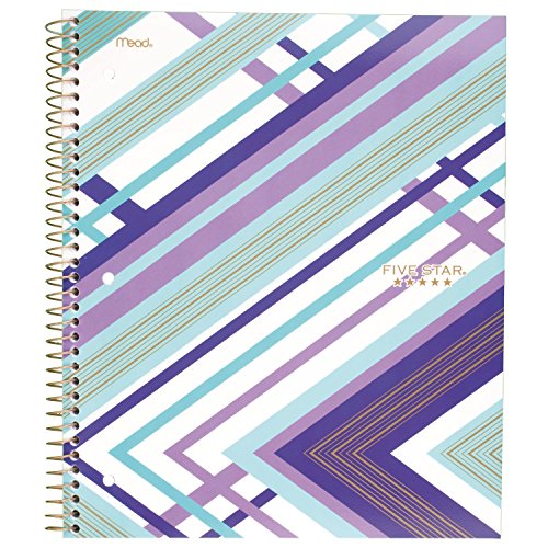 Five Star Spiral Notebook, 1 Subject, College Ruled Paper, 100 Sheets, 11" x 8-1/2", Interrupt Purple (06348BP8)